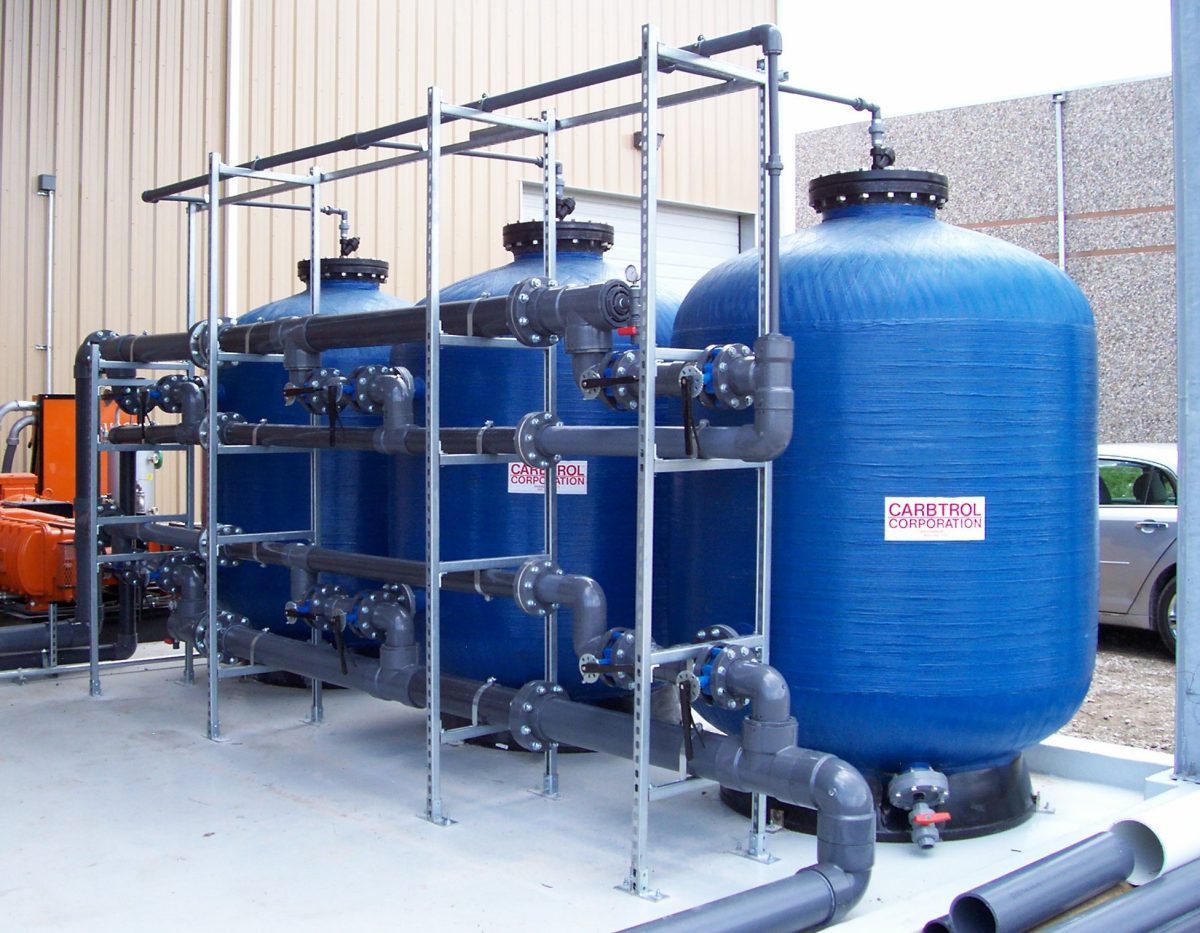 Carbon filtration vessels for whole-property water treatment