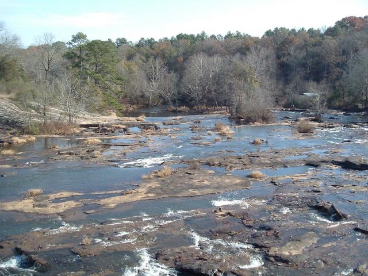 Shoals on the river at North High Shoals, Oconee County, Georgia